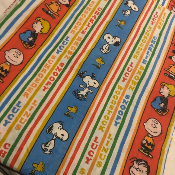 VINTAGE 1960s United Feature Syndicate Peanuts Cartoon Flat Twin Bed Sheet RARE - Picture 1 of 5